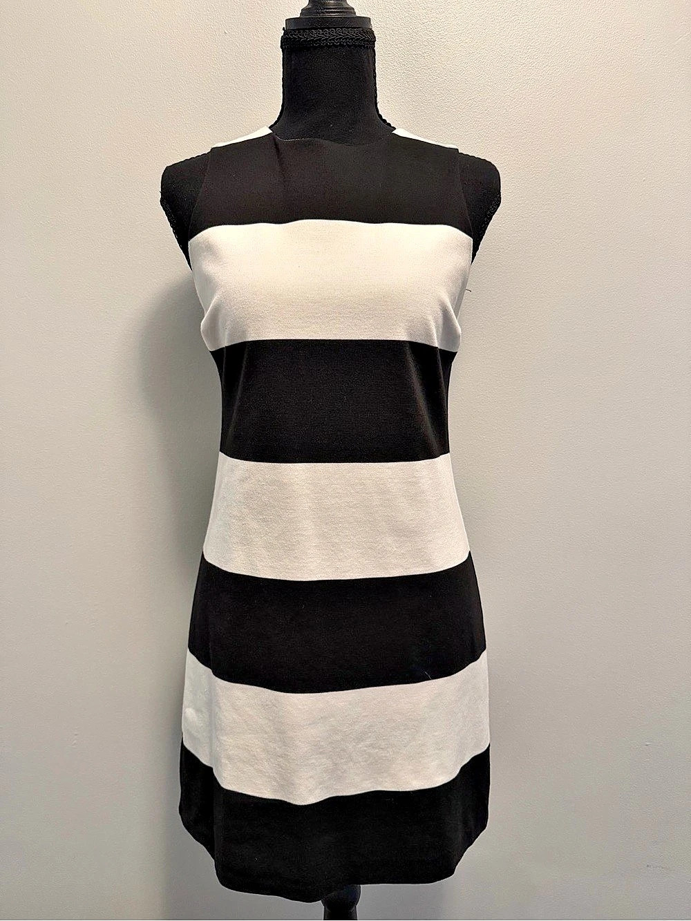Striped Mini Dress in Black & White Size Small Like New